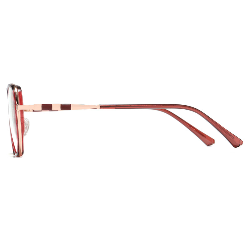 فریم عینک طبی چند ضلعی زنانه مدل ُTRZC829 C42-P81 Transparent Red
