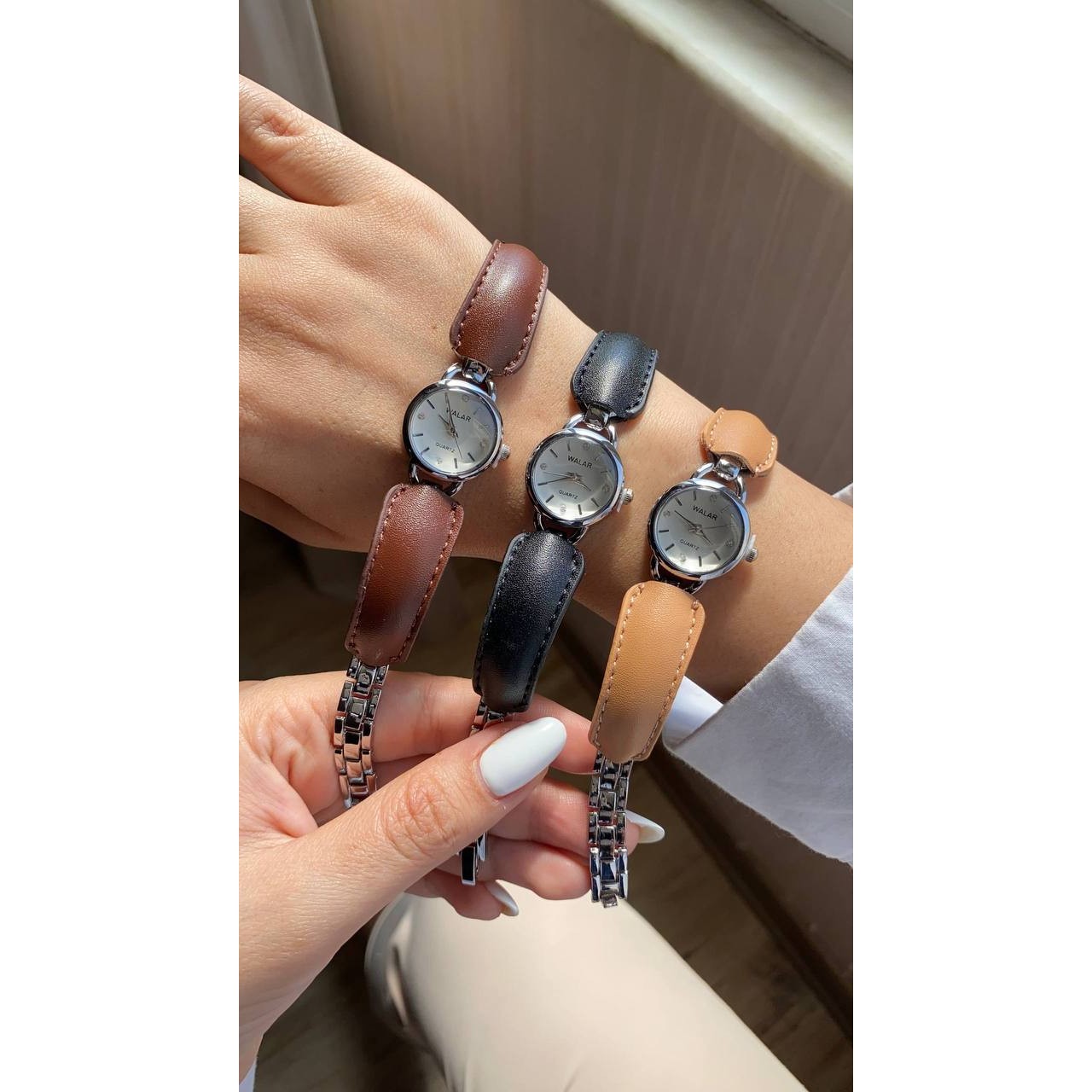 ساعت بند چرمی شیک زنانه طرح جدید