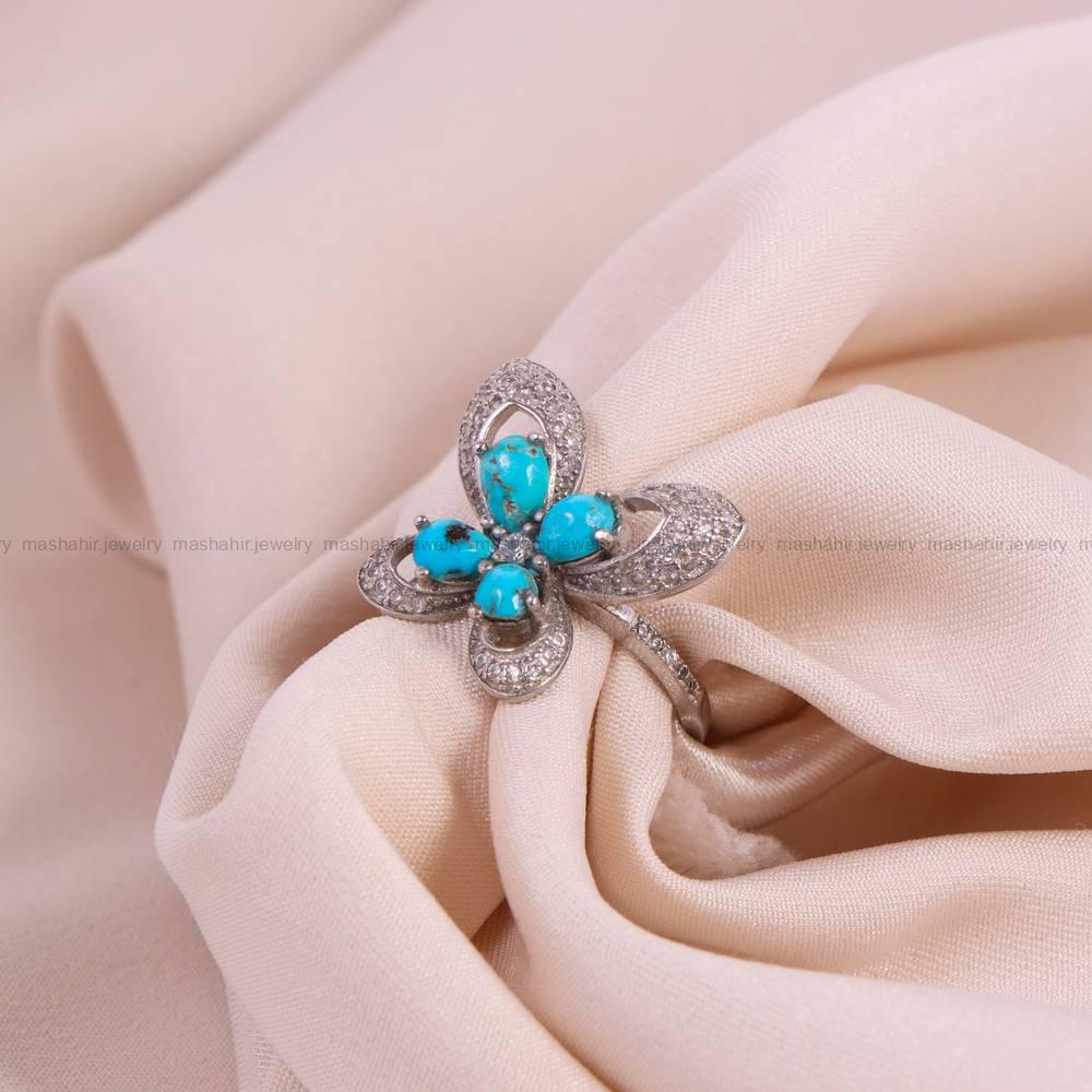 انگشتر فیروزه شجری زنانه کد 6029