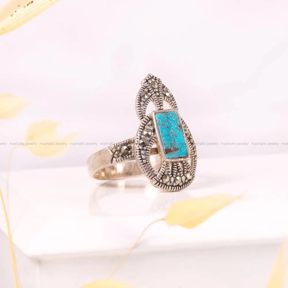 انگشتر فیروزه شجری زنانه کد 4410