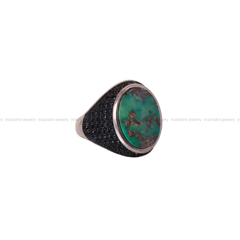 انگشتر فیروزه شجری مردانه کد 2868