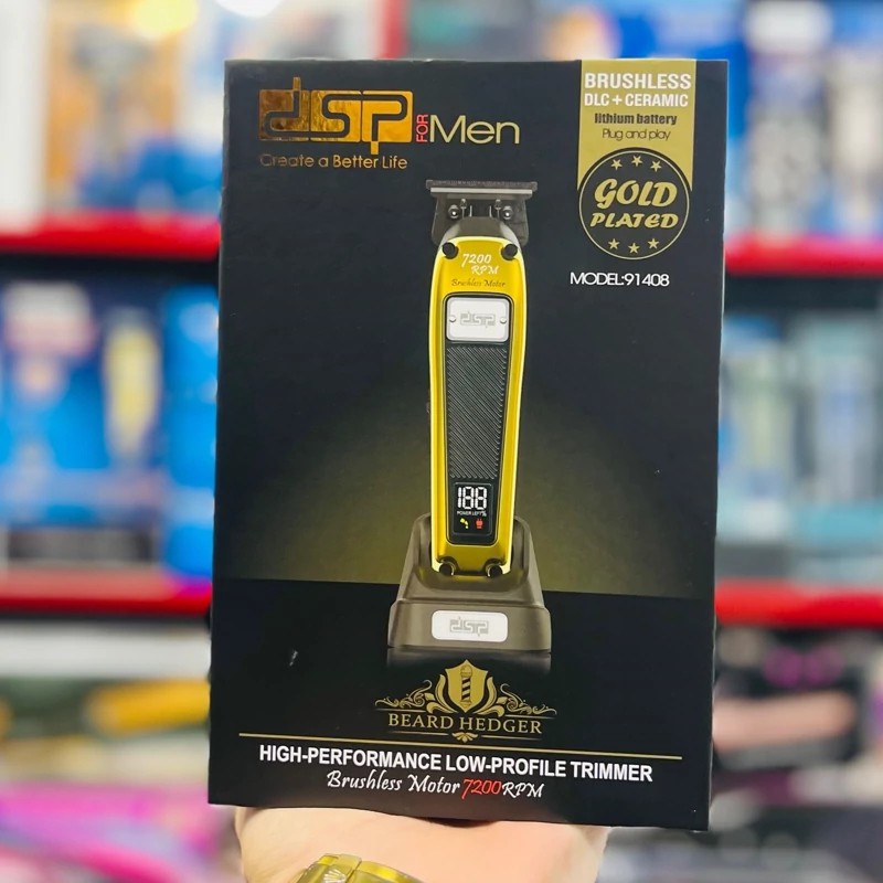 ماشین اصلاح صفر زن خط زن حرفه ای سالنی موتور براشلس دی اس پی DSP 91408(فروش قسطی پنج ماهه)